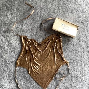 Vintage Whiting & Davis bronze metal halter top.